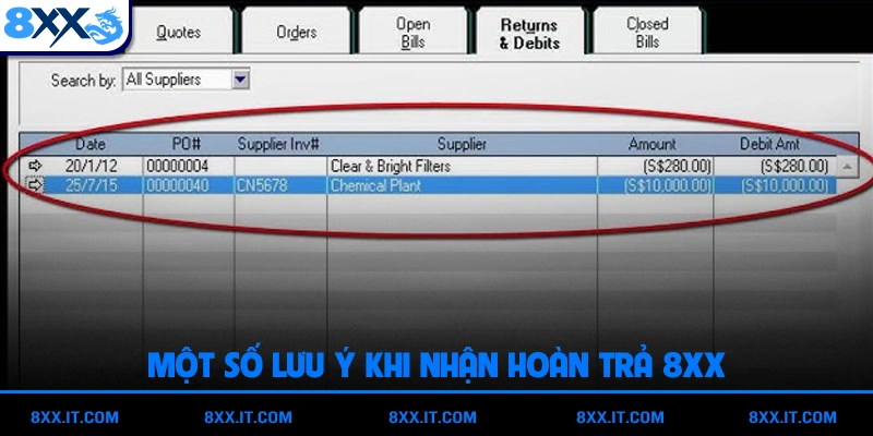 Một số lưu ý khi nhận hoàn trả 8XX